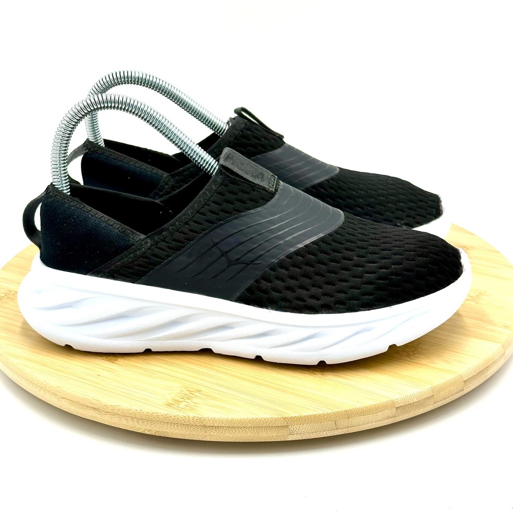 Hoka One One Womens 6 Ora Recovery Shoes Slip On Walking Comfort Black White